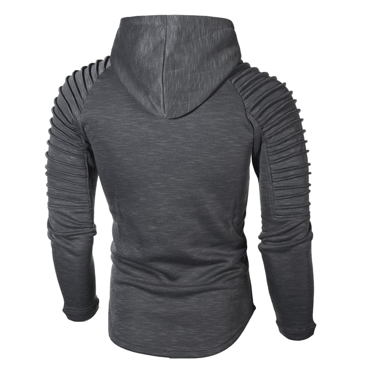 Męska bluza z kapturem i prążkowanymi rękawami – casualowy styl streetwear Draco