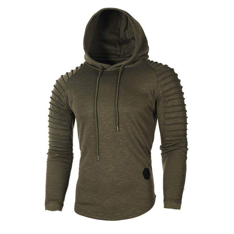 Męska bluza z kapturem i prążkowanymi rękawami – casualowy styl streetwear Draco