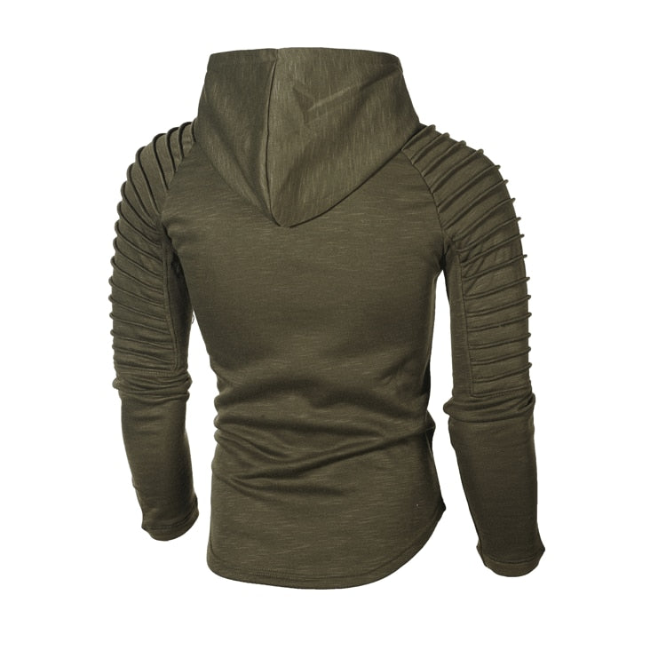 Męska bluza z kapturem i prążkowanymi rękawami – casualowy styl streetwear Draco