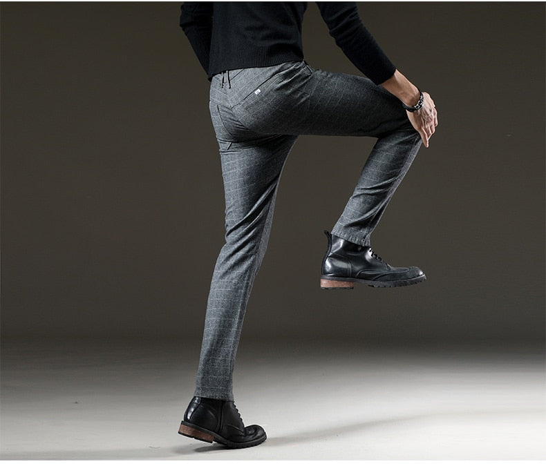 Eleganckie spodnie z wzorem w kratę