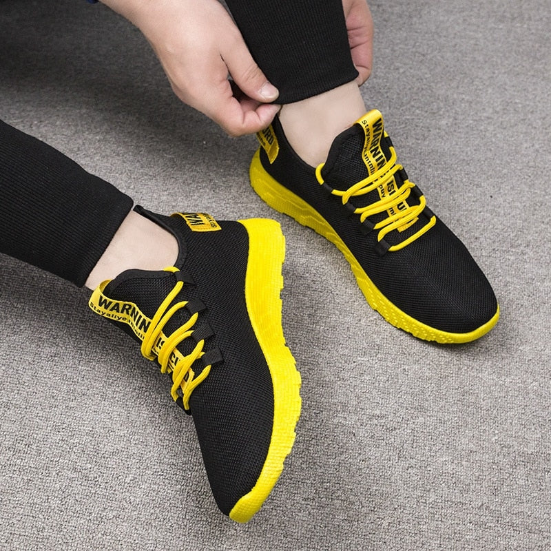 Męskie lekkie sportowe buty z oddychającej siateczki