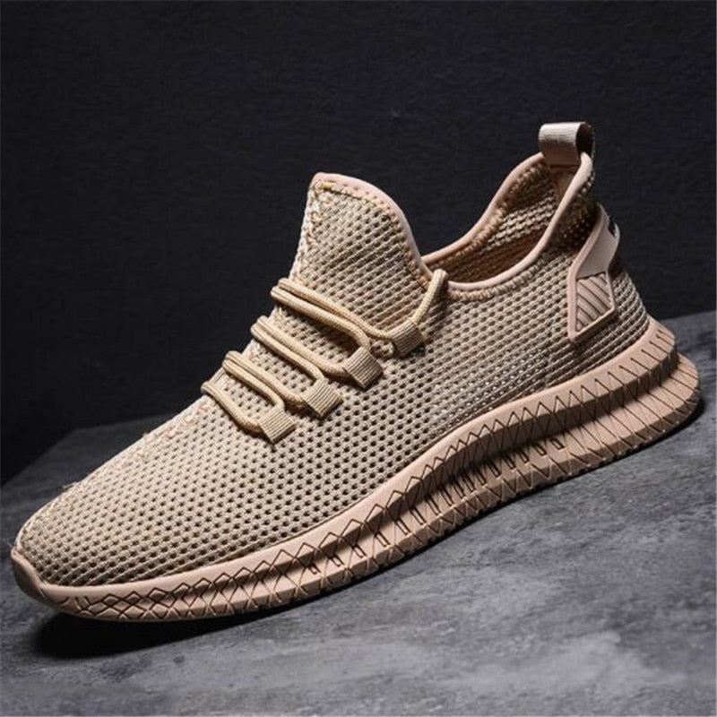 Męskie lekkie sportowe buty sneakersy z oddychającej siateczki i elastyczną podeszwą