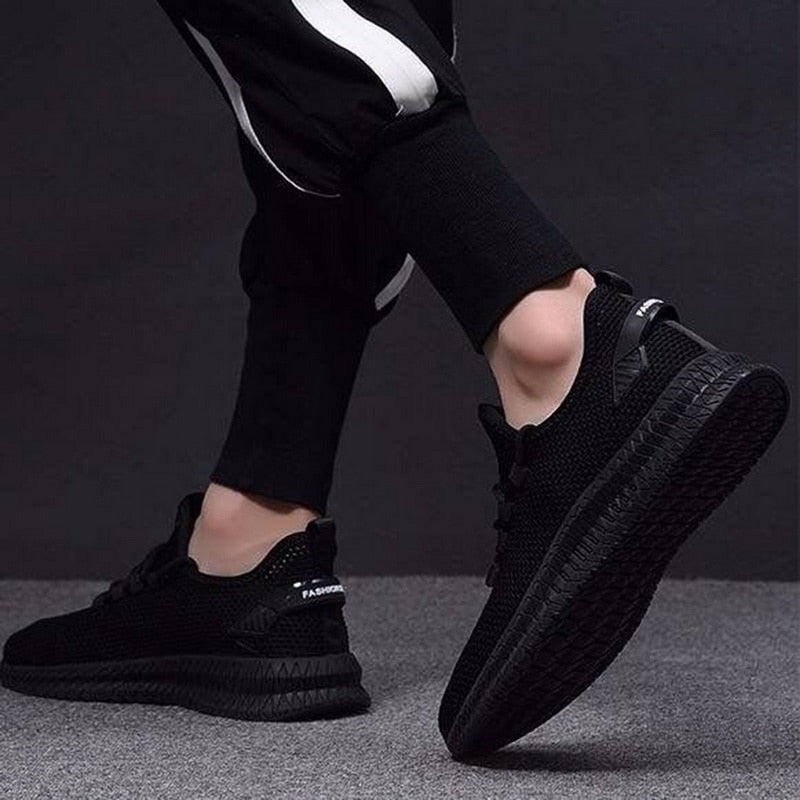 Męskie lekkie sportowe buty sneakersy z oddychającej siateczki i elastyczną podeszwą