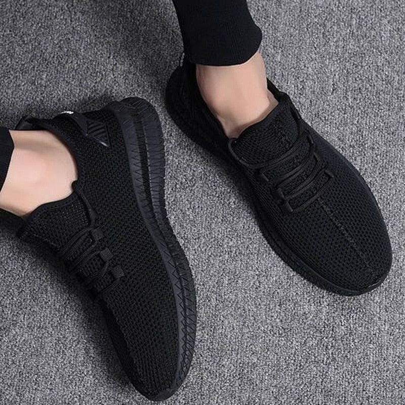 Męskie lekkie sportowe buty sneakersy z oddychającej siateczki i elastyczną podeszwą