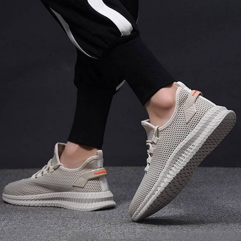 Męskie lekkie sportowe buty sneakersy z oddychającej siateczki i elastyczną podeszwą