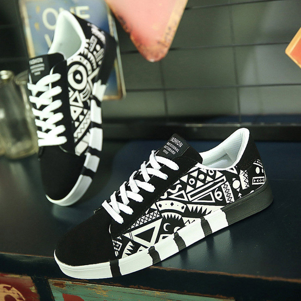 Męskie sneakersy z kolorowym wzorem azteckim i wygodną podeszwą