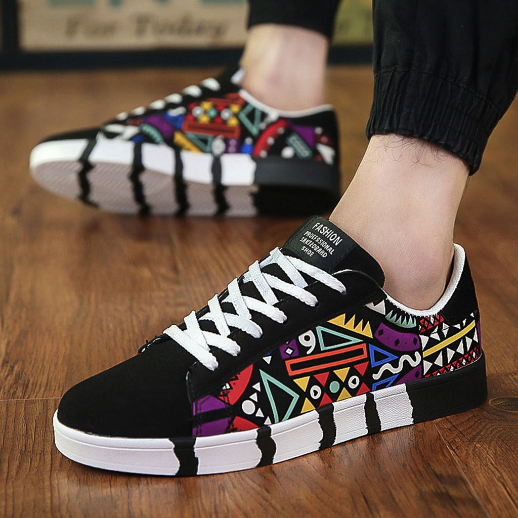Męskie sneakersy z kolorowym wzorem azteckim i wygodną podeszwą