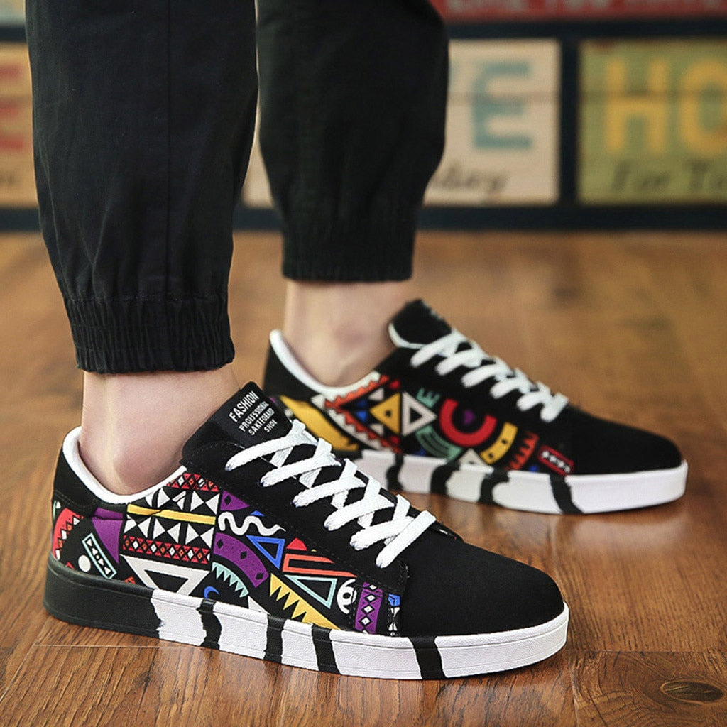 Męskie sneakersy z kolorowym wzorem azteckim i wygodną podeszwą