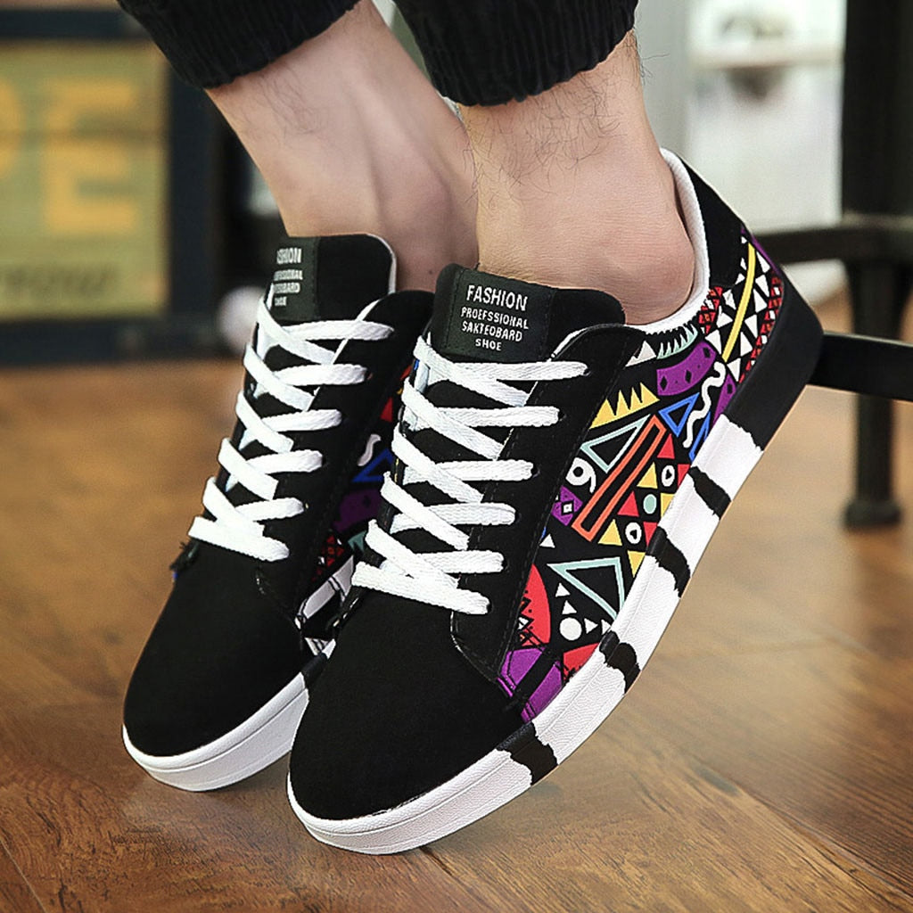 Męskie sneakersy z kolorowym wzorem azteckim i wygodną podeszwą