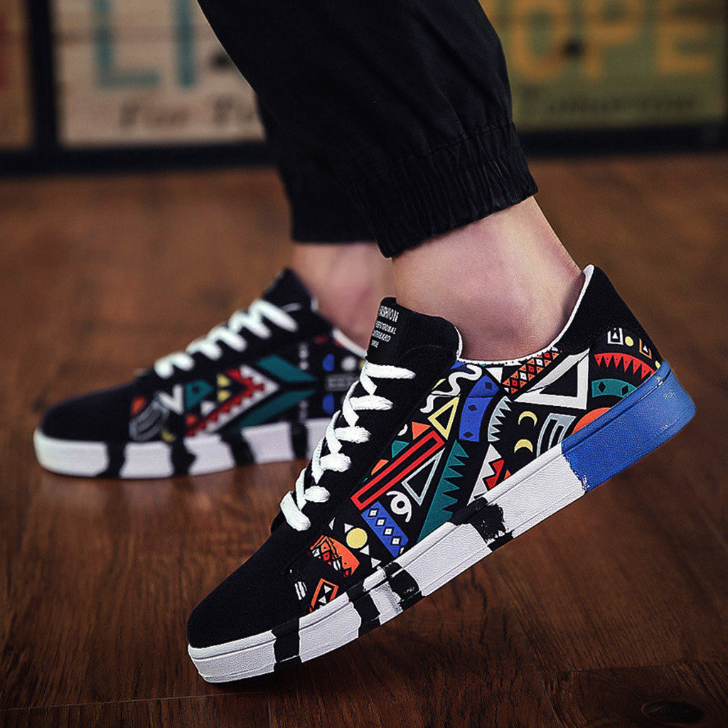Męskie sneakersy z kolorowym wzorem azteckim i wygodną podeszwą