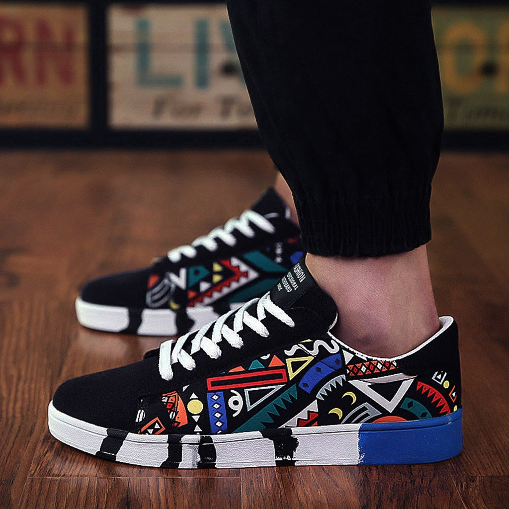 Męskie sneakersy z kolorowym wzorem azteckim i wygodną podeszwą