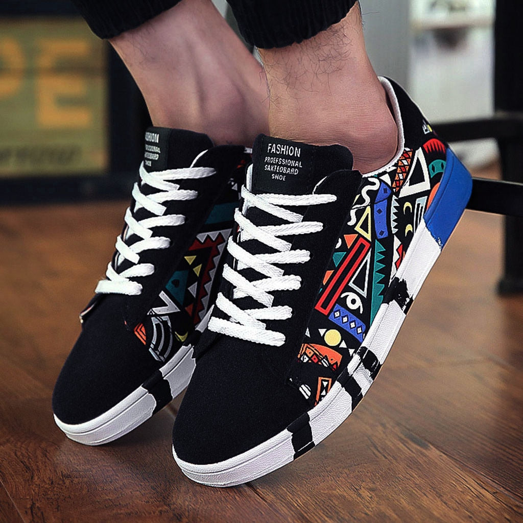 Męskie sneakersy z kolorowym wzorem azteckim i wygodną podeszwą