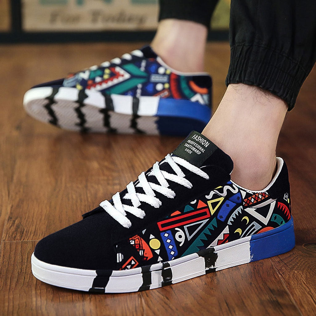 Męskie sneakersy z kolorowym wzorem azteckim i wygodną podeszwą