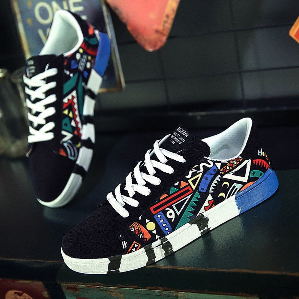 Męskie sneakersy z kolorowym wzorem azteckim i wygodną podeszwą