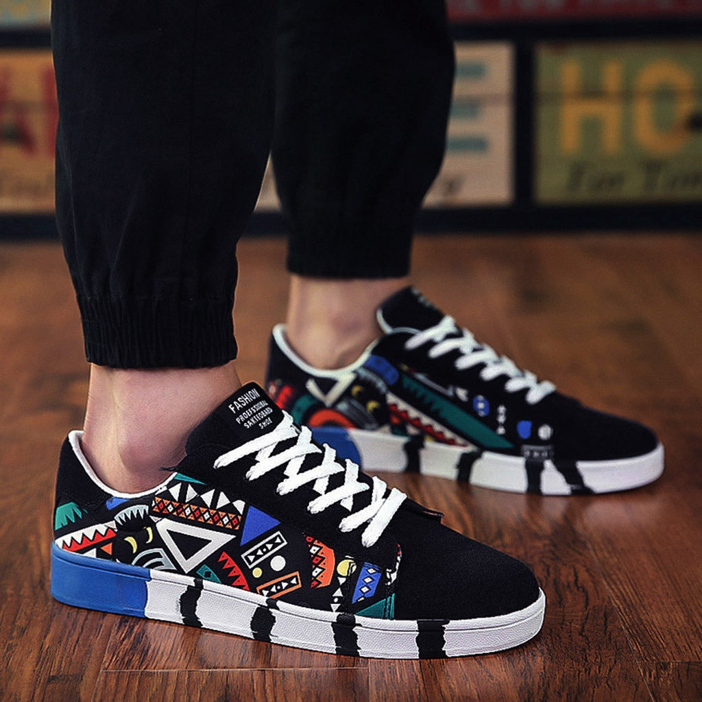 Męskie sneakersy z kolorowym wzorem azteckim i wygodną podeszwą