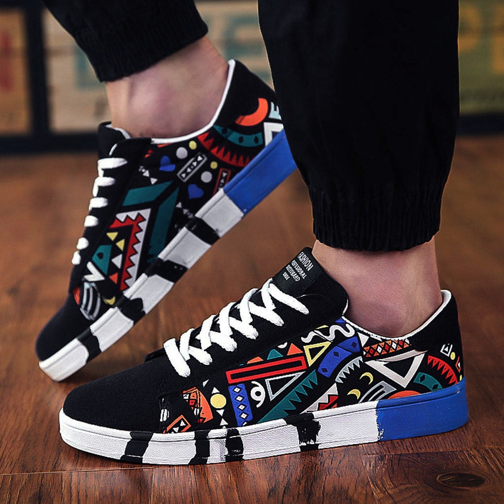 Męskie sneakersy z kolorowym wzorem azteckim i wygodną podeszwą