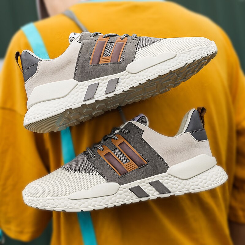 Męskie sportowe buty z oddychającą siateczką i amortyzującą podeszwą
