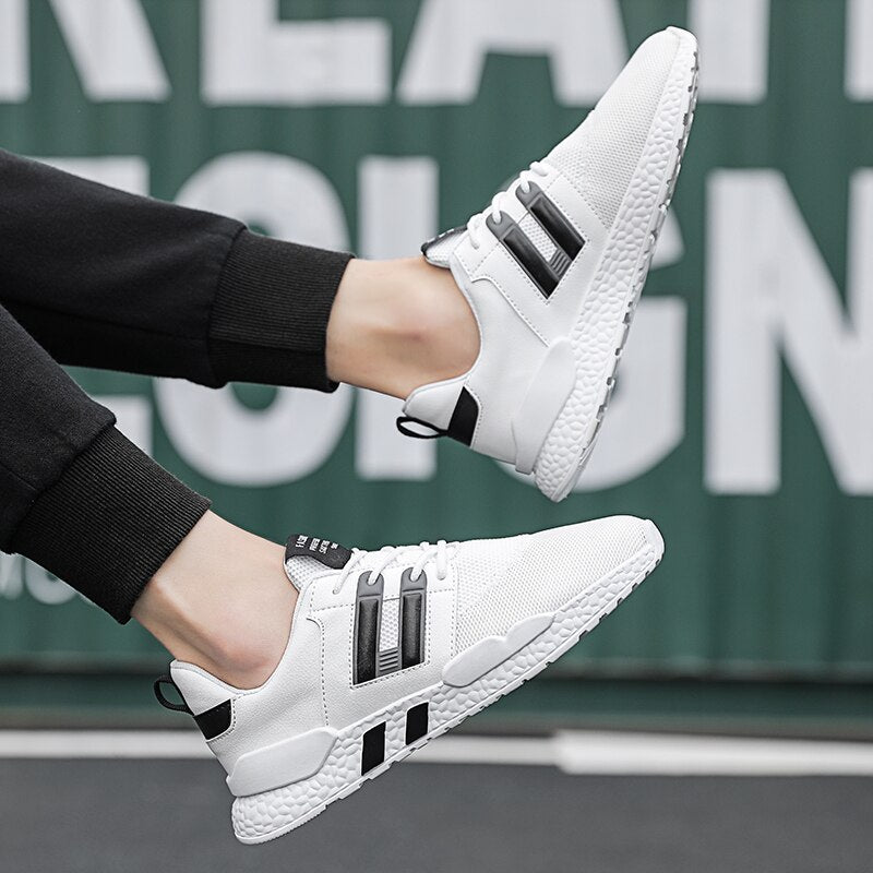 Męskie sportowe buty z oddychającą siateczką i amortyzującą podeszwą