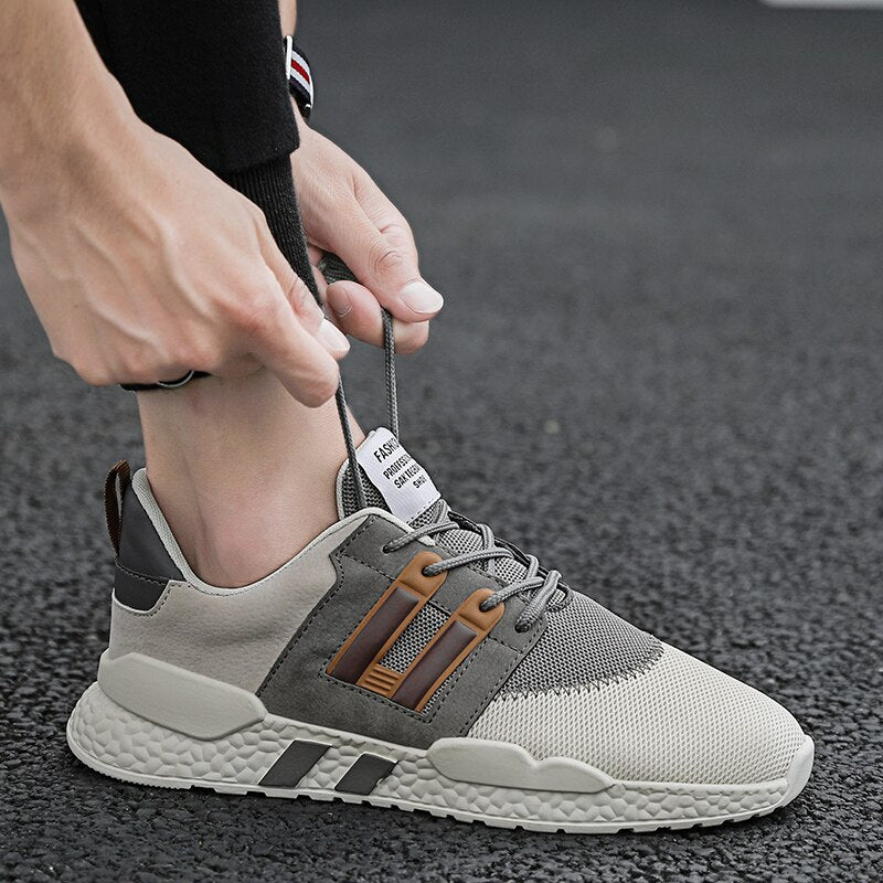Męskie sportowe buty z oddychającą siateczką i amortyzującą podeszwą