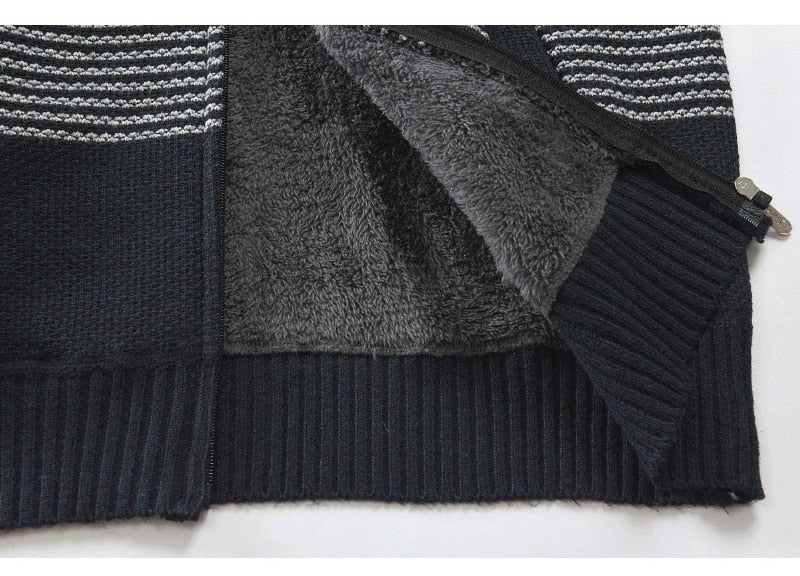 Męska bluza rozpinana z kapturem – ciepły sweter z podszewką polarową na zamek