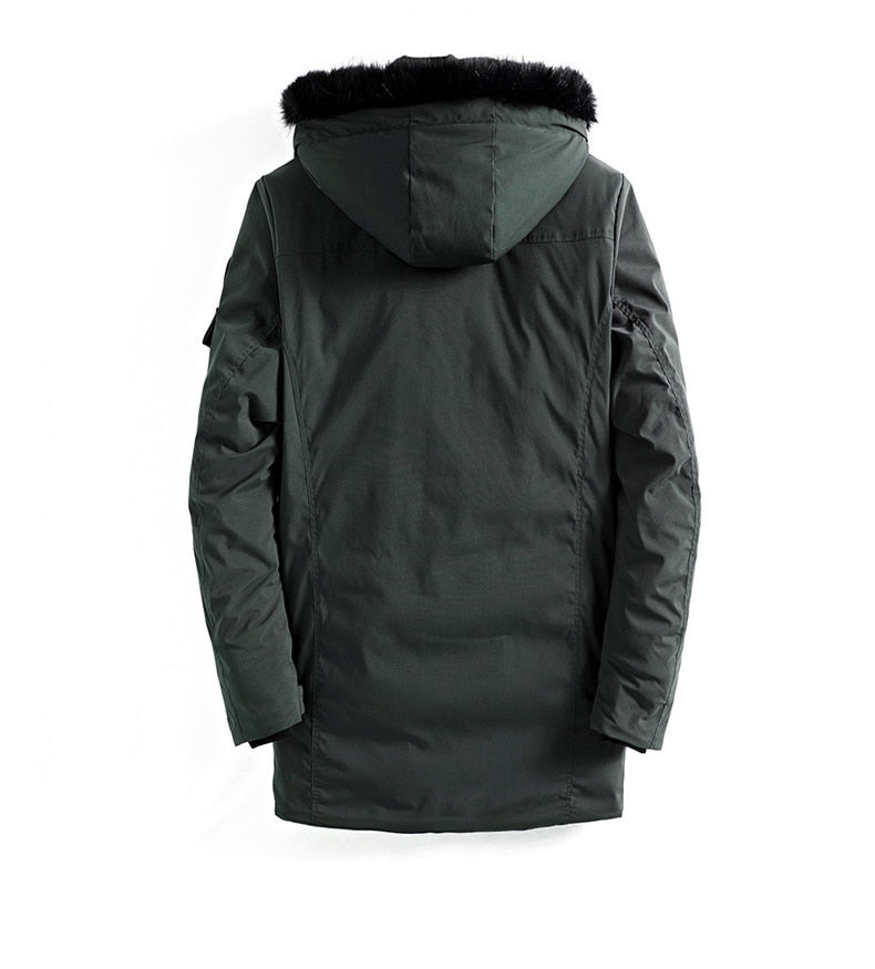 Męska kurtka zimowa parka z kapturem i ociepleniem – wodoodporna, wiatroszczelna