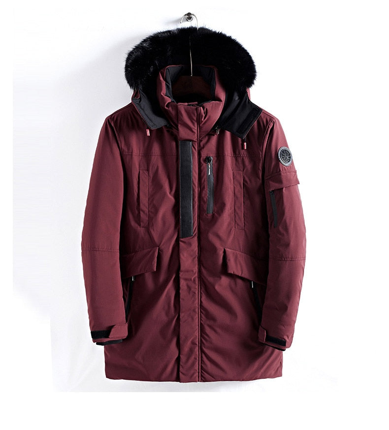 Męska kurtka zimowa parka z kapturem i ociepleniem – wodoodporna, wiatroszczelna