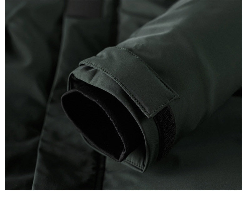 Męska kurtka zimowa parka z kapturem i ociepleniem – wodoodporna, wiatroszczelna