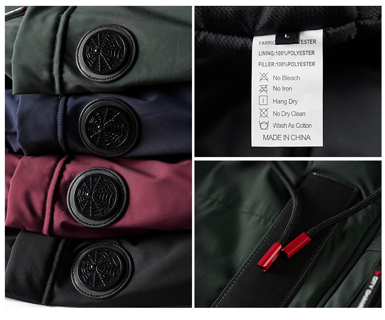 Męska kurtka zimowa parka z kapturem i ociepleniem – wodoodporna, wiatroszczelna