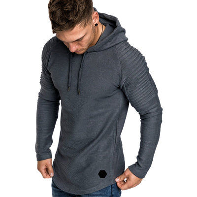 Męska bluza z kapturem i prążkowanymi rękawami – casualowy styl streetwear Draco